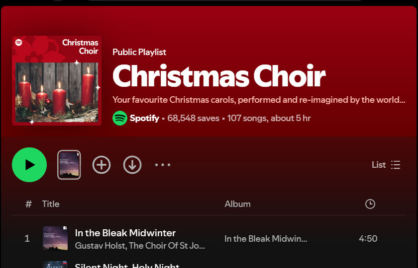 We're delighted to be the lead track on the <a href="/Spotify/">Spotify</a> 'Christmas Choir' playlist! Check it out now and get in the festive mood👇open.spotify.com/playlist/37i9d…

<a href="/StJohnsOx/">St John's College</a>