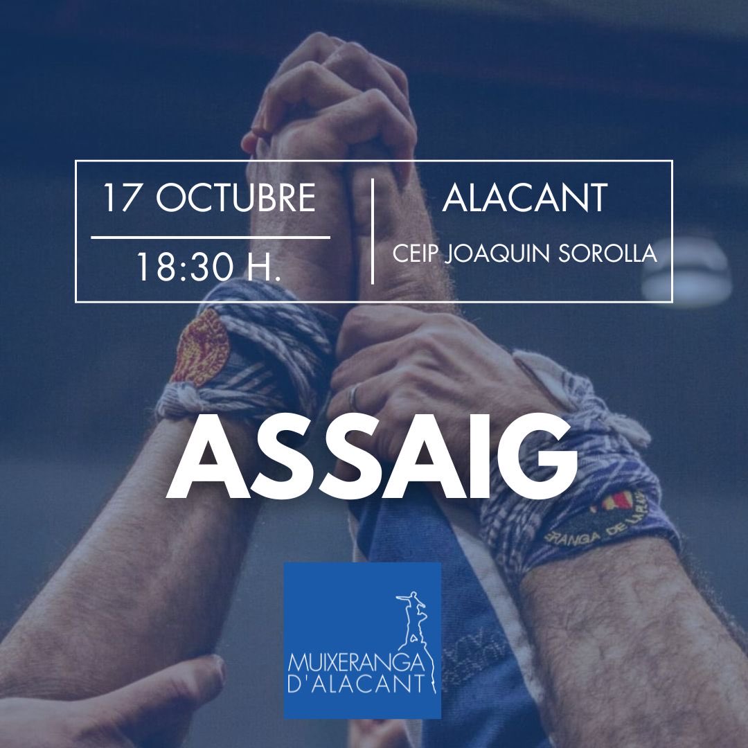 Este divendres tornem als assajos! Després de l’aturada de divendres passat pel pont del 9 d’Octubre, este divendres tornem al CEIP Joaquín Sorolla. Encara no t’has passat? 😏🤍💙

#muixeranga #alacant #muixalacant #pinyablanciblava
