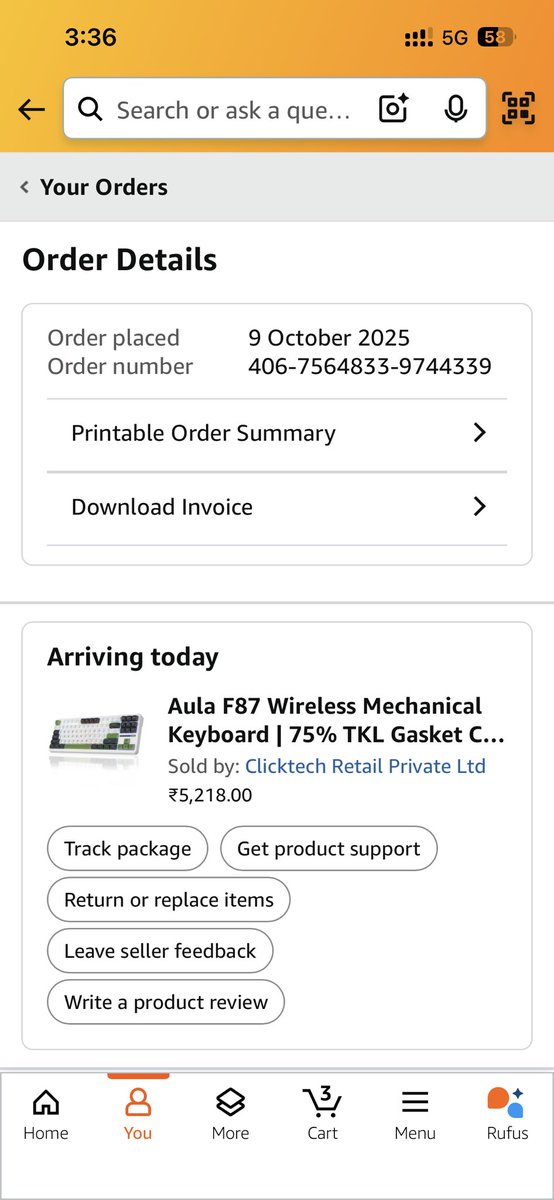 kashyap_2420's tweet image. @amazonIN Hope this will be delivered today, already 3rd day with same order status, #scam #onlineorder #amazonorder
#amazon @JeffBezos @amazon @AmazonHelp @Flipkart @flipkartsupport