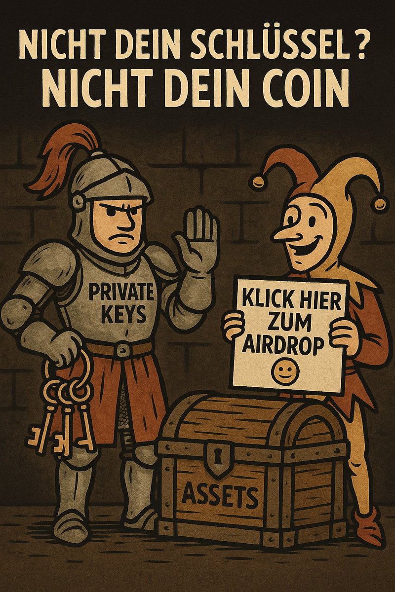 Stell dir vor, dein Wohnungsschlüssel liegt bei jemandem, der „nur kurz“ drauf aufpasst. Fühlt sich erst bequem an, bis er weg ist.

In Krypto heißt das: Seed und Private Keys gibst du niemandem – auch nicht dem netten Pop-up mit dem „gratis Airdrop“. Für Beträge, die weh tun