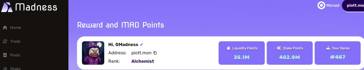 Platforma <a href="/MadnessExchange/">Madness (mainnet arc)</a> na Monad tam sporo działałem....