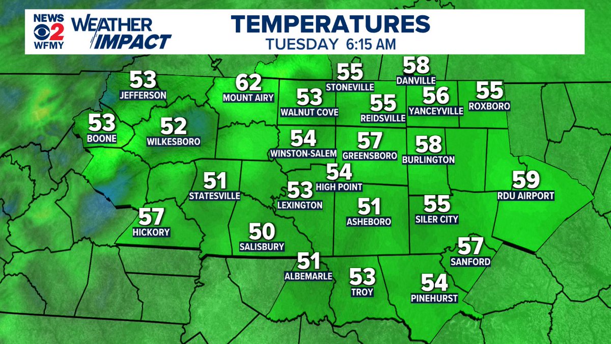 Good Morning! Here's a look at current temperatures across the Piedmont.