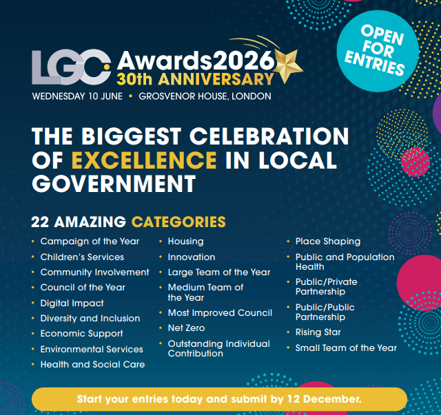 lgcplus's tweet image. Have you started your entries yet for the 2026 LGC Awards?
🚨 Celebrating 30 years of local government excellence!
🏆 22 refreshed categories
🧠 Rigorous, respected judging
🌍 A platform to showcase real impact
Start your entry today ⬇️
🔗 bit.ly/3KN9BdE
#Localgov #LGA