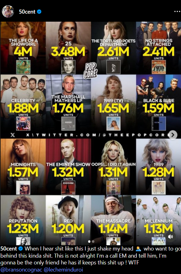 ShadyTimes's tweet image. 50 Cent new IG post 😂

&quot;I’m a call EM and tell him, I’m gonna be the only friend he has if keeps this shit up!&quot;