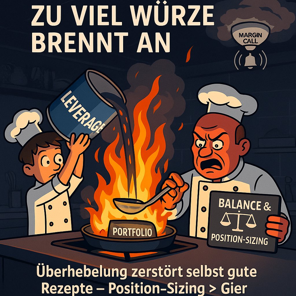 Hebel ist wie Chili: ein bisschen kann es vielleicht besser machen, aber zu viel und es ruiniert dir das ganze Gericht. Du merkst es erst, wenn der Topf schon brennt.

Mach es pragmatisch: Nimm, wenn überhaupt, eine Positionsgröße, bei der du nachts noch gut schläfst, und leg