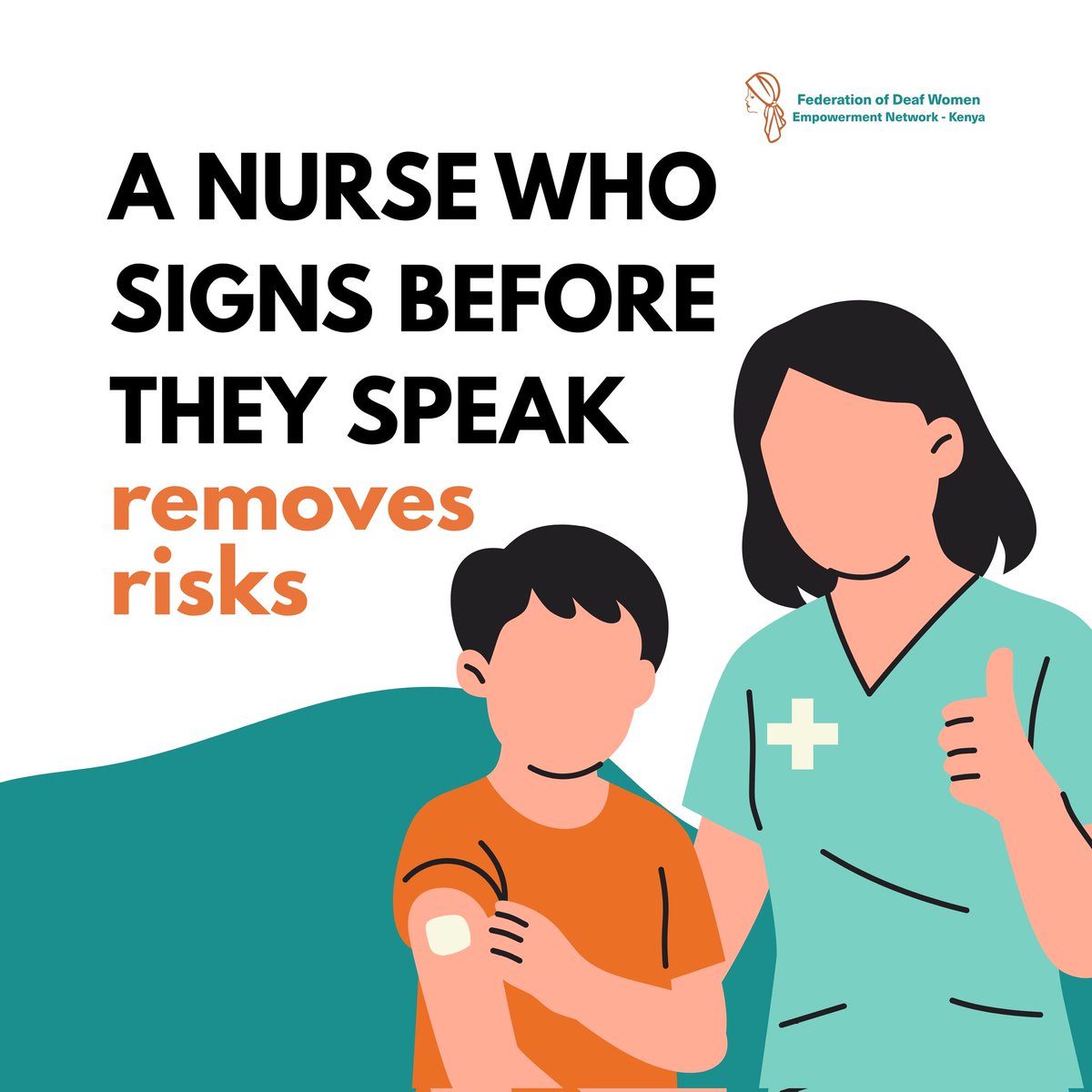 FedwenKenya's tweet image. A nurse who signs before they speak removes risks!
#inclusion #SignLanguage #inclusivehealthcare #deafcommunity