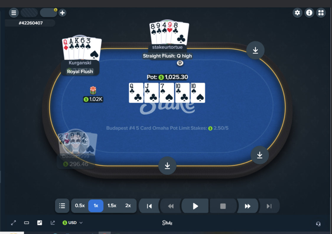cousin99B's tweet photo. @Stake oh my fucking god how this is not a bad beat jackpot hand number 42260407
@StakeUsa wow https://t.co/VmrGfzaali