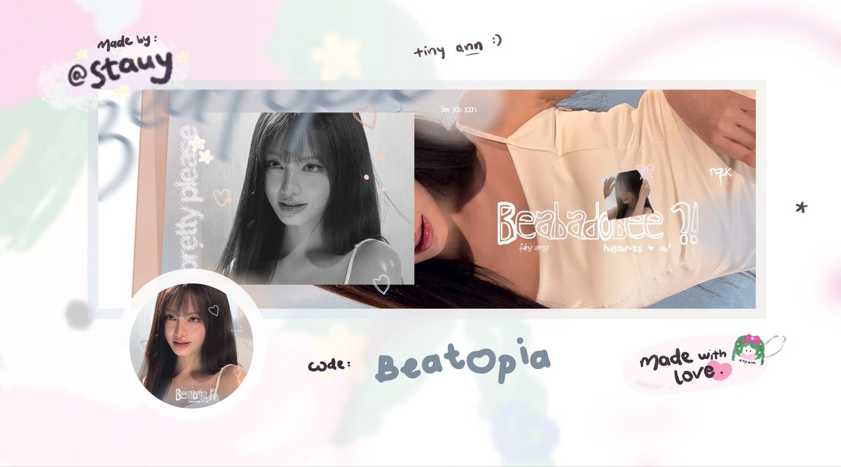 help repost &lt;3 #zonauang

aku mau ajak kenalan sama 2 anak baru ‘aenergy’ &amp; ‘beatopia’ !! 🤍 hopefully bisa nambah lagii karena aku lagi suka eksperimen layout 🫰🏻 semoga sukaaa
