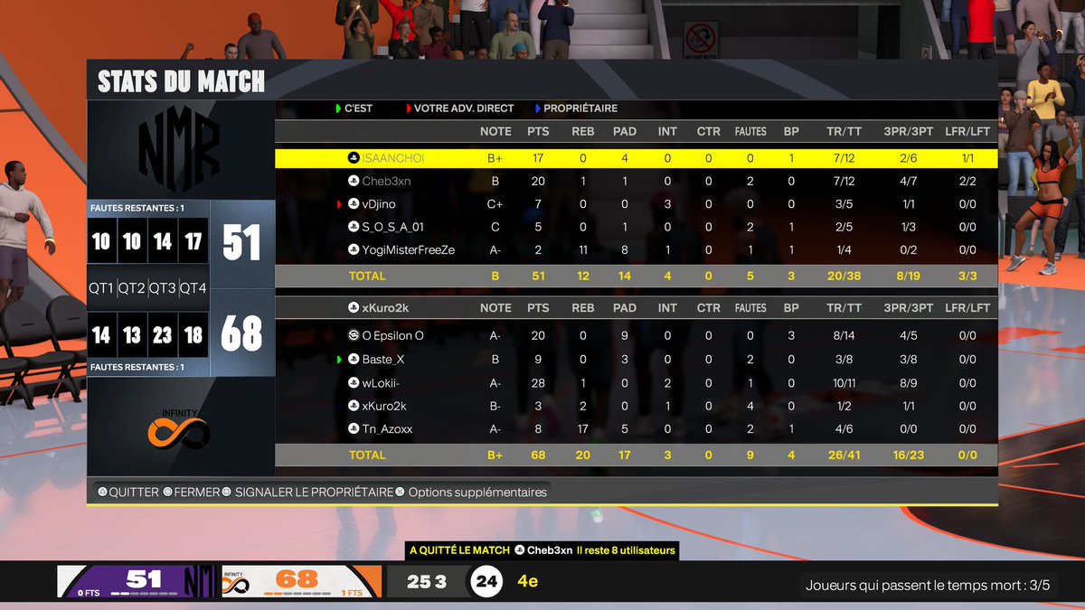 🏆<a href="/HallofGameFR/">Hall of Game</a>(Lf2k)🏆

2-0 🆚️ <a href="/Nymeria_Esport/">NYMERIA 🪐</a> 

Bilan 2-2