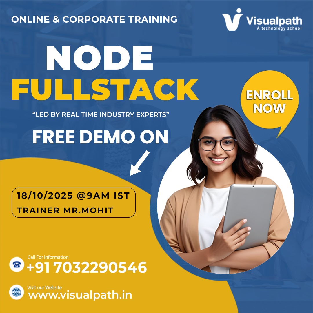 VisualpathPro's tweet image. 🚀 𝗙𝗿𝗲𝗲 𝗗𝗲𝗺𝗼: 𝗡𝗢𝗗𝗘 𝗙𝘂𝗹𝗹𝘀𝘁𝗮𝗰𝗸 𝗢𝗻𝗹𝗶𝗻𝗲 𝗧𝗿𝗮𝗶𝗻𝗶𝗻𝗴!
👨🏫 Trainer: Mr. Mohit
📅 Date & Time: 18/10/2025 @ 9 AM IST
📞 𝗖𝗮𝗹𝗹/𝗪𝗵𝗮𝘁𝘀𝗔𝗽𝗽: wa.me/c/917032290546
🌐 𝗩𝗶𝘀𝗶𝘁: visualpath.in/upcoming-batch…