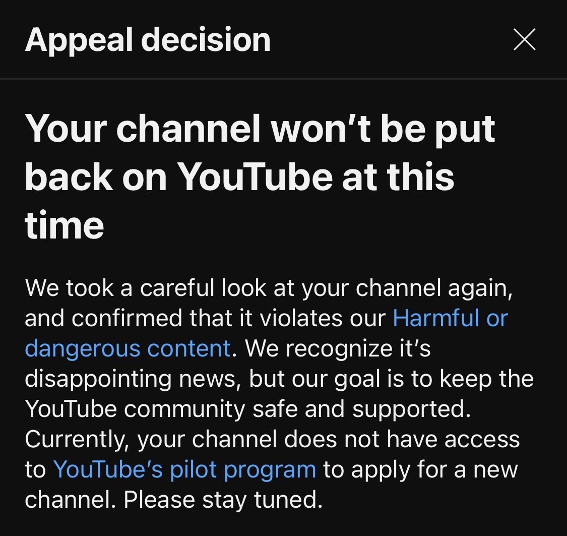 Update directly from <a href="/TeamYouTube/">TeamYouTube</a>. Thanks, guys. 👍

<a href="/NASASpaceflight/">NSF - NASASpaceflight.com</a> <a href="/MarcusHouse/">Marcus House</a> <a href="/LabPadre/">LabPadre Space</a> <a href="/RGVaerialphotos/">RGV Aerial Photography</a> <a href="/Erdayastronaut/">Everyday Astronaut</a> <a href="/DJSnM/">Scott Manley</a> <a href="/elonmusk/">Elon Musk</a> some help in providing reach about this would be very much appreciated.  #yourenext

Rage against the light… 🖤