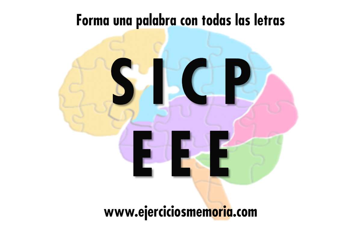 ¿Puedes formar la palabra con todas las letras? Puedes comprobar si has acertado en  ejerciciosmemoria.com/forma-la-palab…