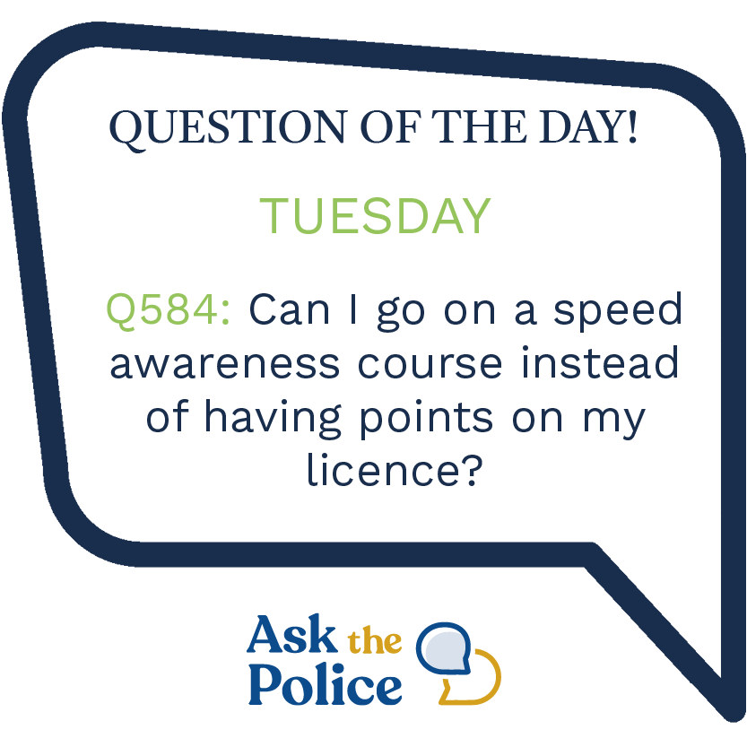 🚘 Can I go on a speed awareness course instead of having points on my licence?

You cannot suggest that you want to do a Speed Awareness course. If you are eligible to attend, you will be notified by the police.

🔗Click the link for more: askthe.police.uk/faq/?id=0929e7…