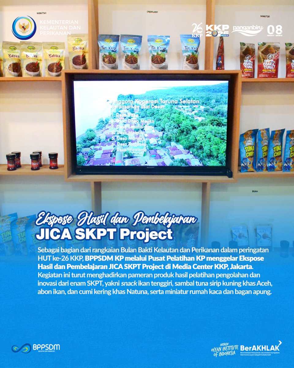 bppsdmpkpbitung's tweet image. Menjelang berakhirnya kerja sama pada Oktober 2025 ini, #BPPSDMKP @bppsdm_puslatkp menggelar Ekspose Hasil dan Pembelajaran JICA SKPT Project serta Final JCC Meeting untuk menyepakati hasil akhir dan memastikan manfaat proyek terus mengalir ke masyarakat

#SDMKP #SDMUnggul