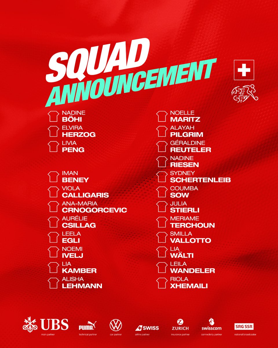 🇨🇭 Nati (@nati_sfv_asf) on Twitter photo Aufgebot | Sélection | Convocazione
🇨🇭🆚 🇨🇦
📆 24.10, 19:30 🏟️ Luzern
🎟️ ticketmaster.ch
🏴 🆚🇨🇭
📆 28.10, 20:30 CET Aufgebot | Sélection | Convocazione
🇨🇭🆚 🇨🇦
📆 24.10, 19:30 🏟️ Luzern
🎟️ ticketmaster.ch
🏴 🆚🇨🇭
📆 28.10, 20:30 CET