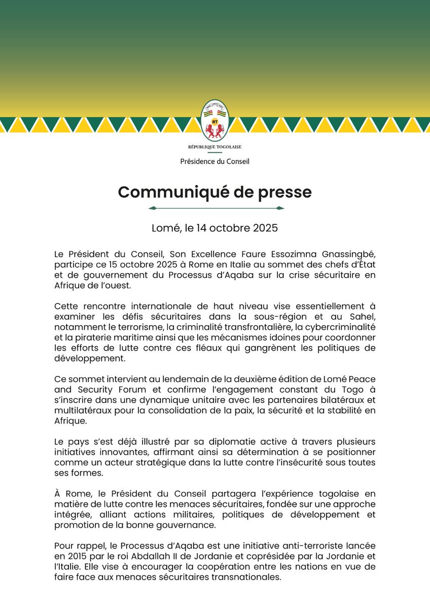 Présidence du Conseil du Togo tweet media