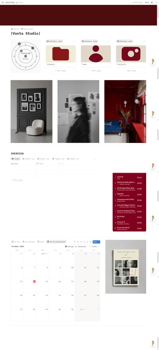 Currently designing a Notion template tailored for creative studios to streamline their workflow and client management.

If you’d love a workspace like this for your team or portfolio, shoot me a message.
#notion