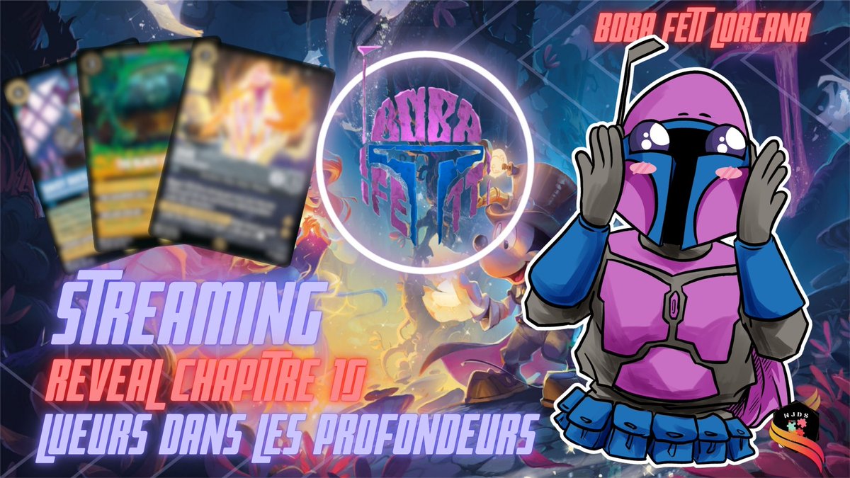 Salutations, les Lorcaniens !

Rendez-vous mercredi soir à partir de 21h sur :
🔗 twitch.tv/bobafett17
REVEAL d’une carte : “Lueurs dans les Profondeurs” ✨

Je suis vraiment super content de ce que nous propose #DisneyLorcana pour ces premiers reveals ,on en discute ensemble
