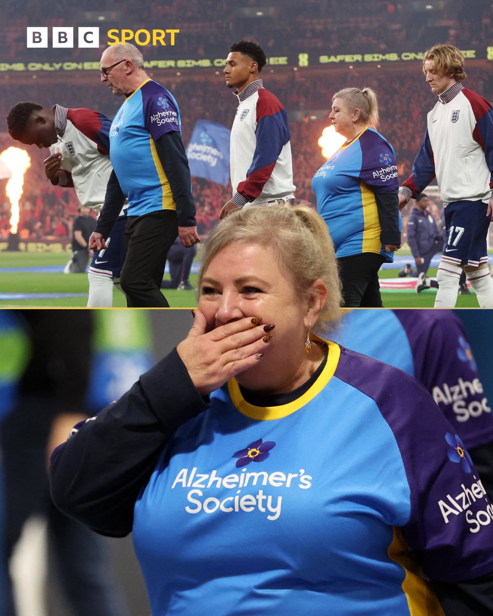 BBCTeesSport's tweet image. "Every player was wonderful with us, it was all so overwhelming" 🏴󠁧󠁢󠁥󠁮󠁧󠁿❤️

Anita from Spennymoor has early-onset dementia and was one of a number of adults chosen as an England mascot for their friendly against Wales 👏

#ENG | #ThreeLions | #BBCFootball