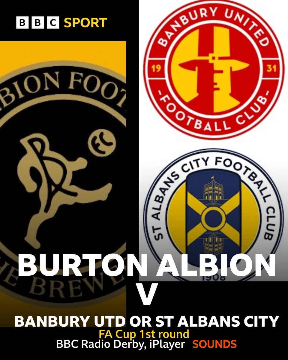 BBCDerbySport's tweet image. Burton Albion and Buxton now know their opposition in the FA Cup 1st round.
#BAFC #Buxton #FACup