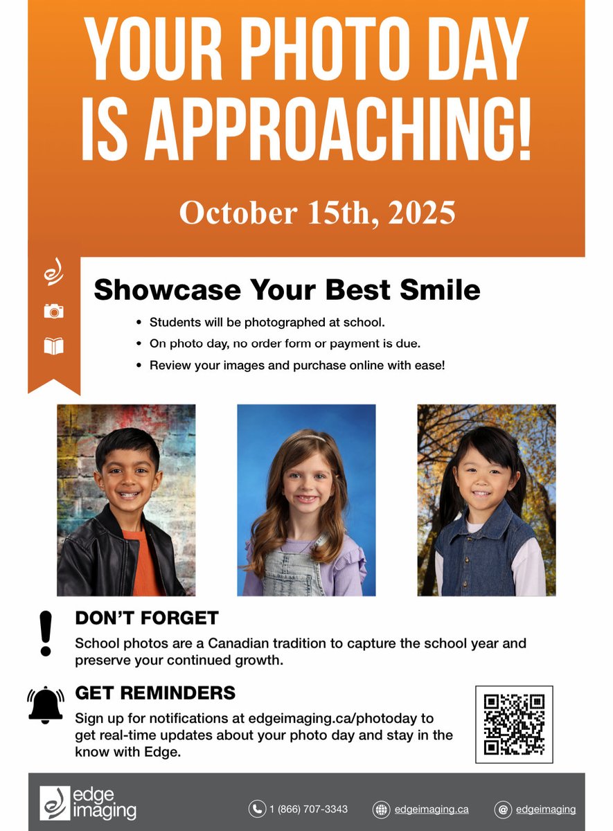 Picture Day is tomorrow (Wed., Oct 15)