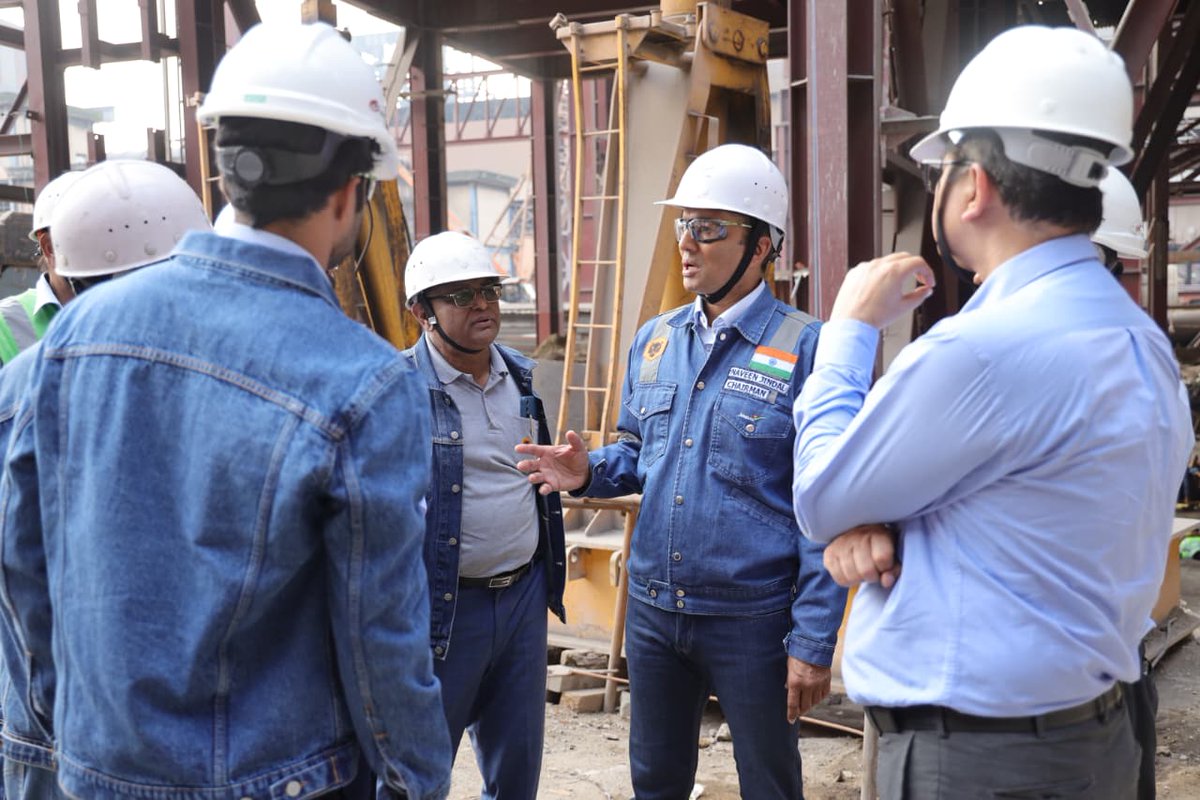 MPNaveenJindal's tweet photo. Always inspiring to meet our dedicated team at @JindalSteel_In’s Angul plant, the true strength behind our vision of building a stronger, greener and self-reliant India. 🇮🇳 #SteelOfIndia https://t.co/y8aVx83jtE