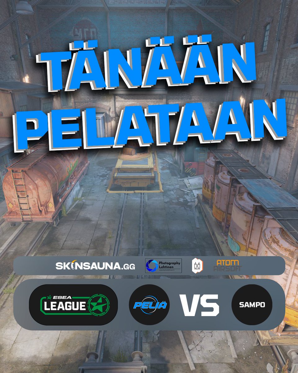 🔵PELIPÄIVÄ🔵

Suomivihu = ilmane? Tänään testataan vanhan sanonnan pitävyys, tervetuloa siis liveen klo 21.00📺🔥

🏆ESEA Main
🕘21:00
📺twitch/pelia_ry
🎙 <a href="/lehtinent_/">Fuliq</a>
📞Haastattelussa FyyZioN

#esportsfi #PELIÄ
