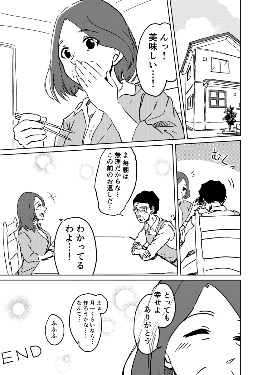 SNSの朝食投稿に触発された妻のお話
(2/2) 