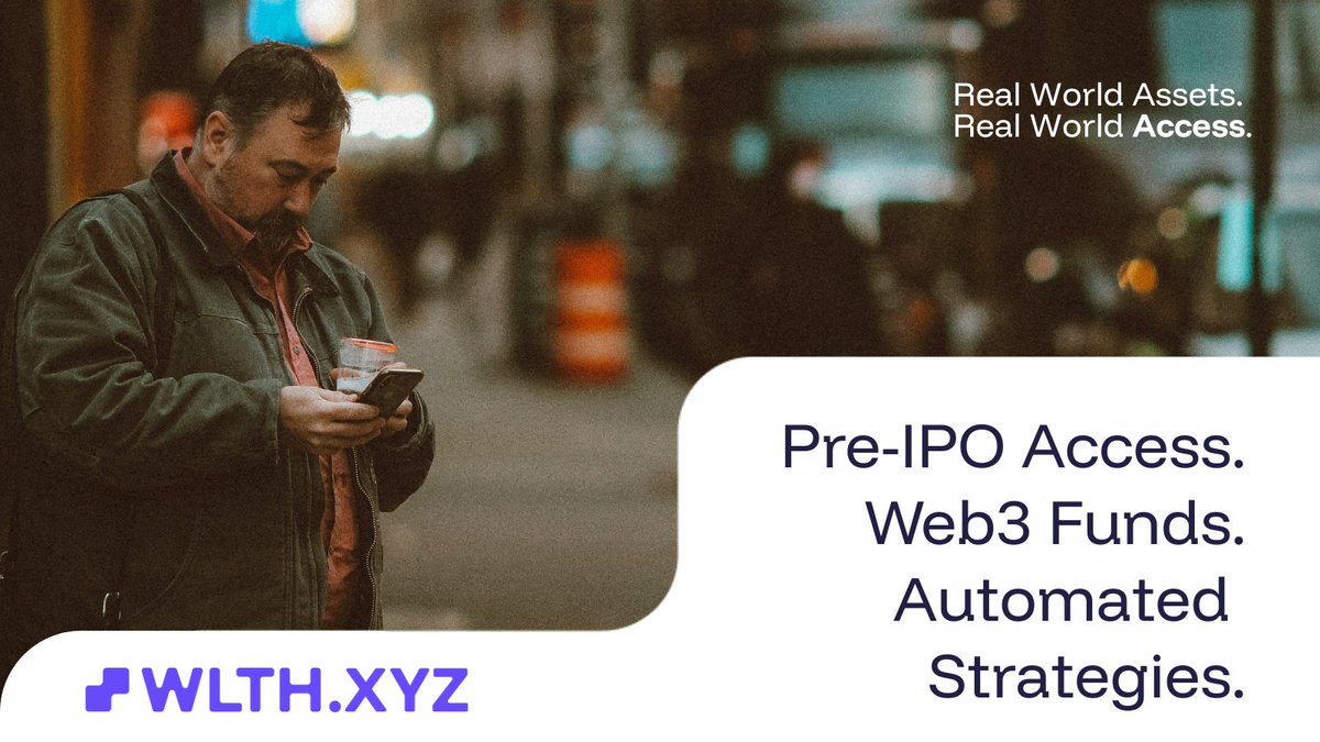 WLTH is an RWA network bringing Pre-IPO wealth on-chain.

• 73,000 registered investors.
• $50b+ deal pipeline.
• Real token value drivers.

Here’s how WLTH is bridging billion-dollar private markets with crypto ↓