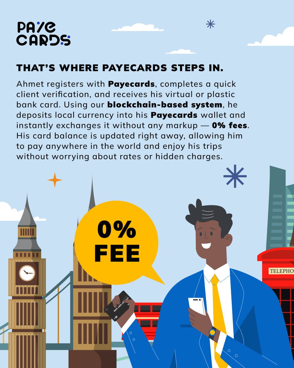 payecards's tweet photo. 🌍Meet Ahmet, a business owner from Africa.
Every time he traveled, he lost money due to constant currency devaluation.

💳Then he discovered PayeCards and now His payments are simple and cost-effective.

✨ Don’t let currency issues slow down your business. https://t.co/eygb4fY7zx