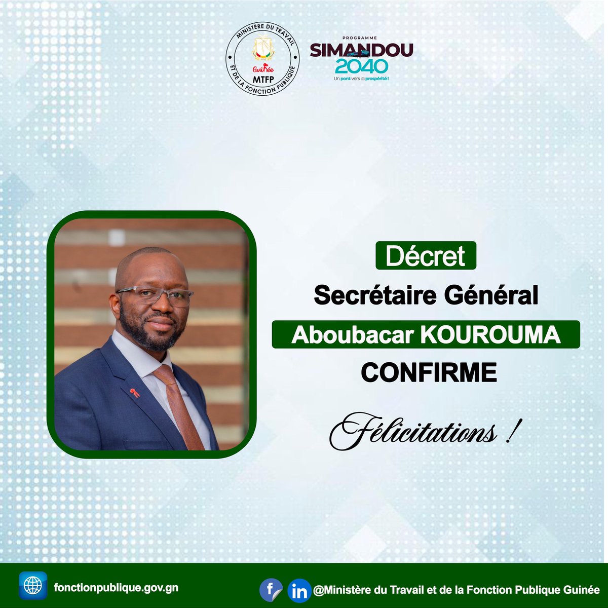 𝐋𝐞 𝐌𝐓𝐅𝐏 𝐯𝐨𝐮𝐬 𝐚𝐝𝐫𝐞𝐬𝐬𝐞 𝐬𝐞𝐬 𝐟𝐞́𝐥𝐢𝐜𝐢𝐭𝐚𝐭𝐢𝐨𝐧𝐬 𝐞𝐭 𝐞𝐱𝐩𝐫𝐢𝐦𝐞 𝐬𝐚 𝐠𝐫𝐚𝐭𝐢𝐭𝐮𝐝𝐞 𝐚𝐮 𝐏𝐫𝐞́𝐬𝐢𝐝𝐞𝐧𝐭 𝐝𝐞 𝐥𝐚 𝐑𝐞́𝐩𝐮𝐛𝐥𝐢𝐪𝐮𝐞 𝐩𝐨𝐮𝐫 𝐯𝐨𝐭𝐫𝐞 𝐜𝐨𝐧𝐟𝐢𝐫𝐦𝐚𝐭𝐢𝐨𝐧.