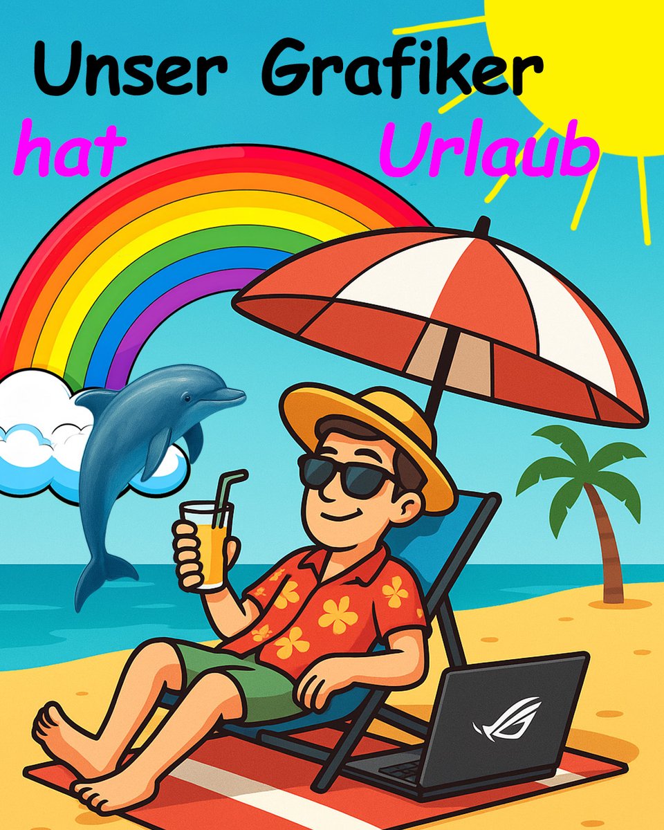 "ChatGPT, erstelle einen Post." 😅
Seid bitte nett zu uns, wir haben uns wirklich Mühe gegeben. 👉👈

Grüße gehen raus an unseren Grafiker! 🏝️

#ASUSROG #CreativityLoading #ROGCommunity #Urlaubsmodus #KreativitätsPause
