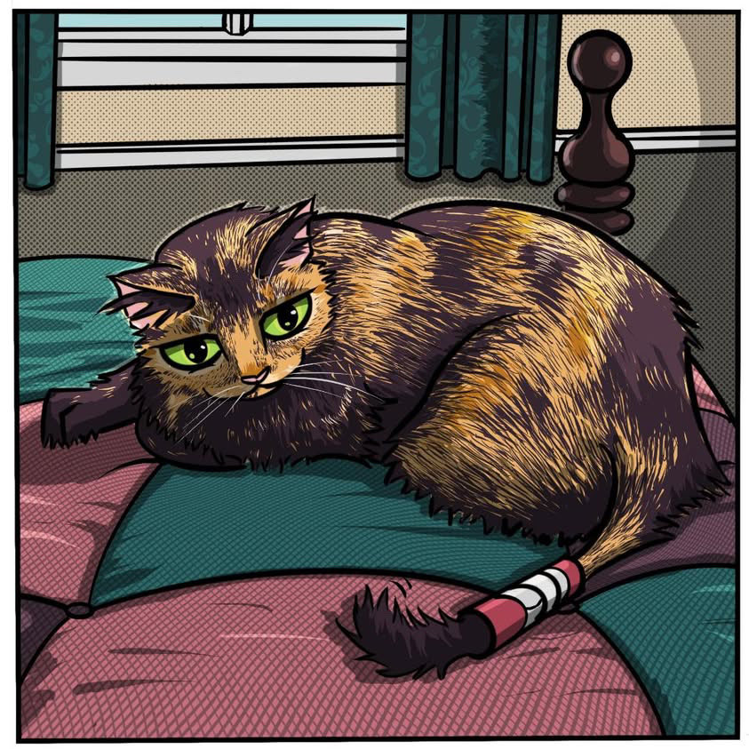 ChaiGerdes's tweet photo. Sharing some beautiful fan art from Deborah Burr
“The Cat Who Caught Her Tail” https://t.co/2SIs6hUc79