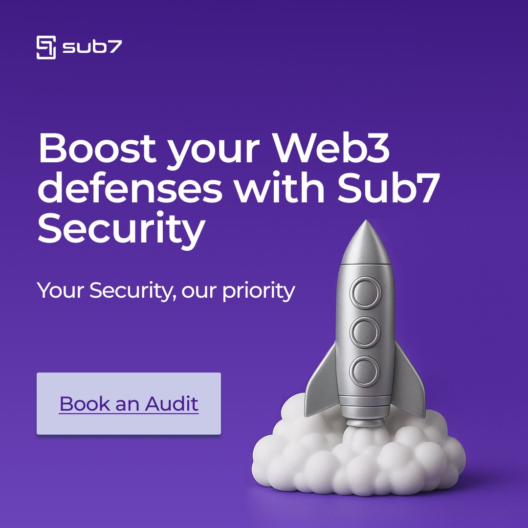 Sub7Security's tweet image. Your Security, Our Priority.

In the ever-evolving world of Web security isn’t optional, it’s essential. At @Sub7Security , we specialize in fortifying your smart contracts and decentralized systems against the latest threats.

✅ Expert analysis from seasoned blockchain…