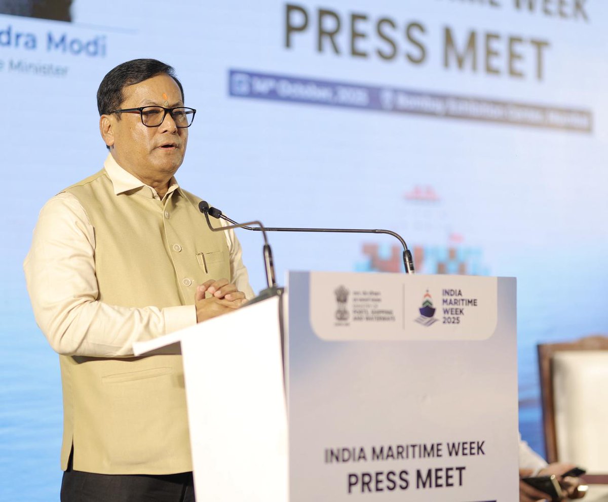 ocjain4's tweet image. When @sarbanandsonwal @imw_gov @narendramodi @shipmin_india talk transformation, the world listens. ₹80 lakh crore to turn India into a maritime powerhouse at #IMW2025PressConference. Future is coming to Mumbai!