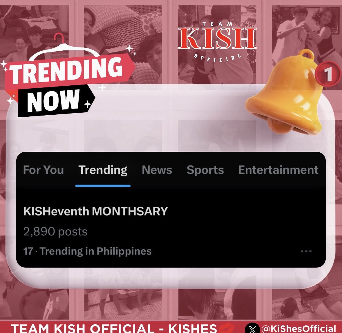 TEAM KISH TRENDSETTER 💋 (@teamkishtrends) on Twitter photo We’re SEVENTEENTH SPOT. Keep tweeting fam
KISHeventh MONTHSARY
KISHeventh MONTHSARY
<a href="/Kbalinger/">Kira Balinger</a> | <a href="/joshford321/">Josh Ford</a> 
<a href="/starmagicphils/">Star Magic</a> <a href="/Sparkle_GMA/">Sparkle GMA Artist Center</a> <a href="/ABSCBN/">ABS-CBN Entertainment</a> <a href="/gmanetwork/">GMA Network</a> We’re SEVENTEENTH SPOT. Keep tweeting fam
KISHeventh MONTHSARY
KISHeventh MONTHSARY
<a href="/Kbalinger/">Kira Balinger</a> | <a href="/joshford321/">Josh Ford</a> 
<a href="/starmagicphils/">Star Magic</a> <a href="/Sparkle_GMA/">Sparkle GMA Artist Center</a> <a href="/ABSCBN/">ABS-CBN Entertainment</a> <a href="/gmanetwork/">GMA Network</a>