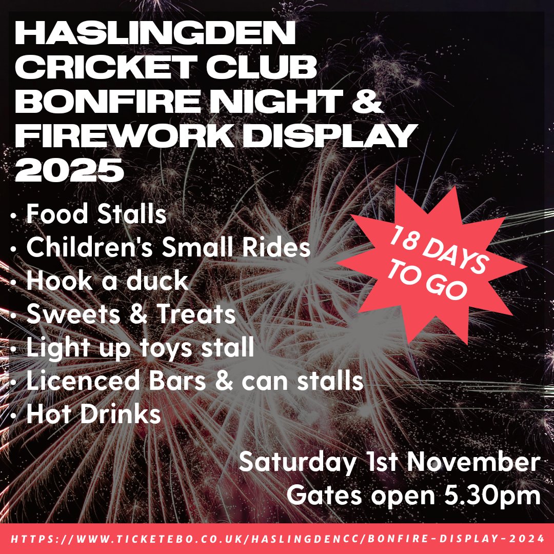 HaslingdenCC's tweet photo. Discounted tickets available online until this Sunday!! 

https://t.co/HErJ249TDd

Just 18 days to go until the main event 💥💥 https://t.co/22oG3LM6c3