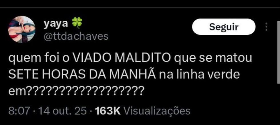 acho o cumulo se jogar logo na linha de metrô, se joga logo do terraço italia pelo menos