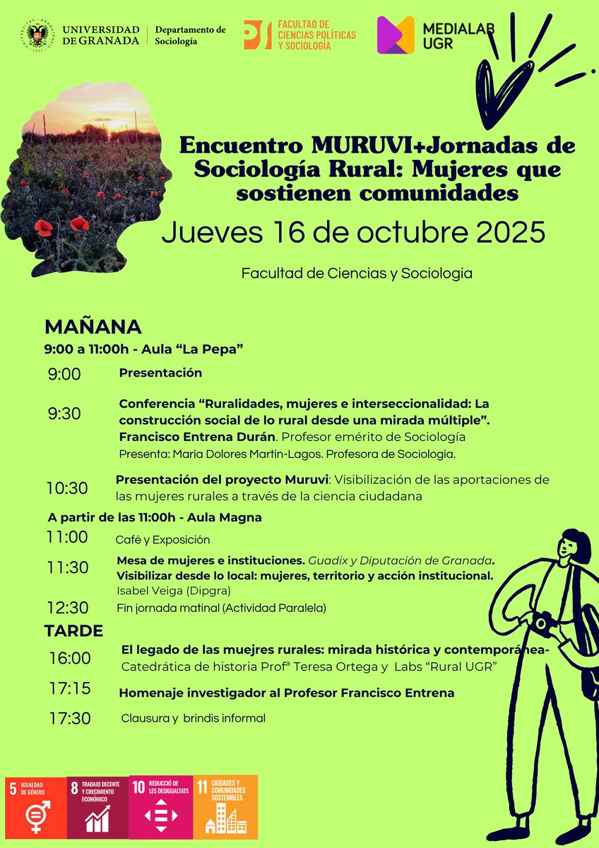 AAS_Sociologia's tweet image. 🗣️Encuentro MURUVI + Jornadas de Sociología Rural
👉🏻Homenaje a Francisco Entrena Durán, socio @AAS_Sociologia y referente en #SociologíaRural, quien abrirá la jornada con la conferencia “Ruralidades, mujeres e interseccionalidad…” 
@CanalUGR @MedialabUGR 
n9.cl/pz51s
