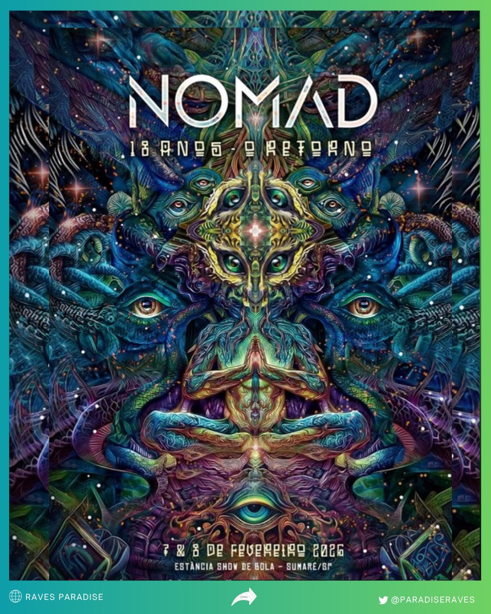 A NOMAD ressurge com força total, e promete uma edição lendária em 2026.
Reconhecida como uma das experiências mais intensas e inesquecíveis da cena psytrance brasileira, o festival retorna para celebrar 18 anos de história, marcando o início de uma nova era.