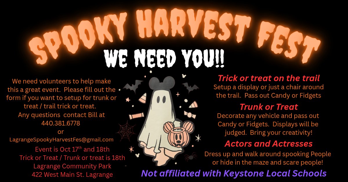 Volunteer at LaGrange's Spooky Harvest Fest!