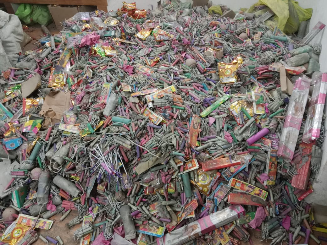 Rairangpur rural PS team conducted a raid at Hatbadada &amp; seized huge quantity of fire crackers. In this connection, a case has been registered &amp; an accused person has been apprehended.