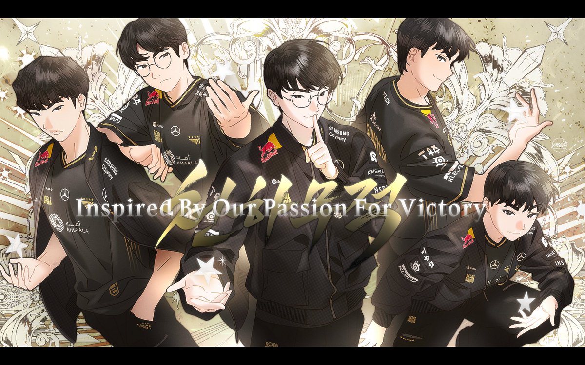 ⭐️⭐️⭐️⭐️⭐️💫
Inspired By Our Passion For Victory

#Doran #Oner #Faker
#Gumayusi #Keria
#Worlds2025
#T1atWorlds2025