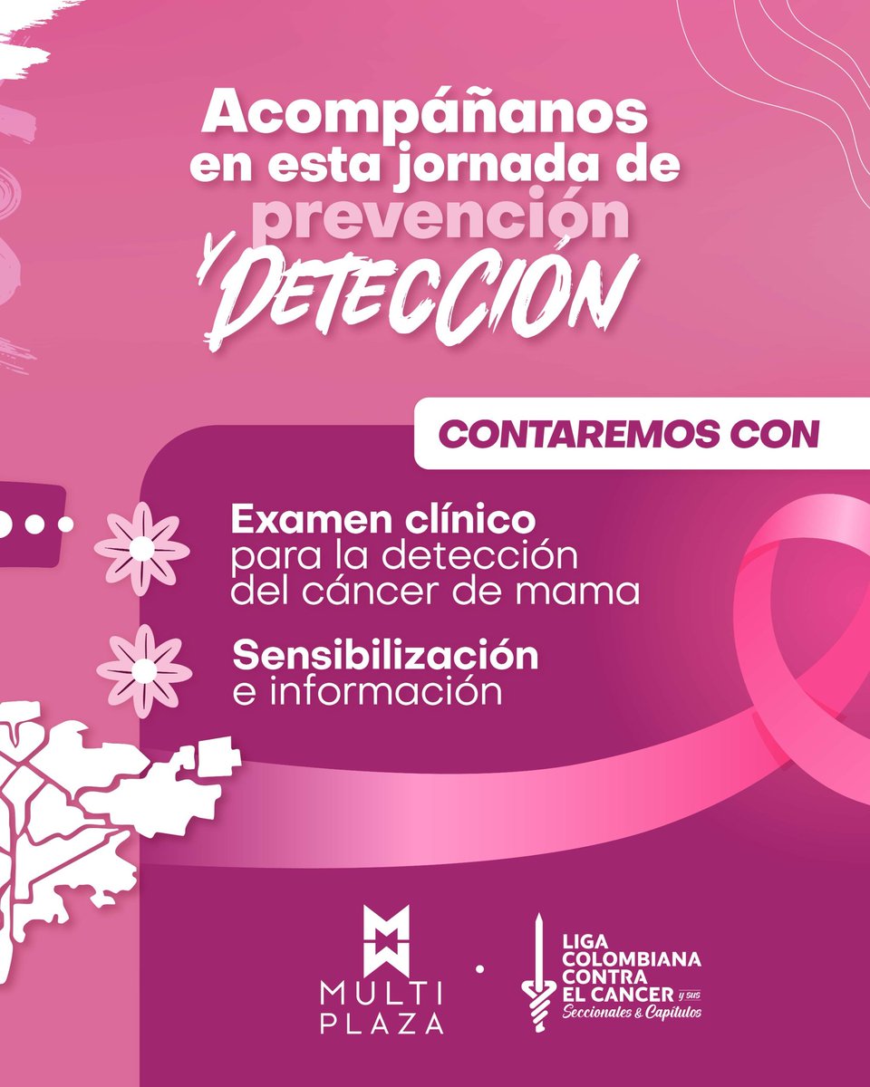 💗 El Tour Porque las quiero, las cuido sigue rodando por la vida y la salud de todas las mujeres.

📍 Este 18 de octubre llegamos a Multiplaza de 2:00 a 5:00 p.m.
Un espacio para aprender, compartir y recordar que la detección temprana del cáncer de mama puede salvar vidas.