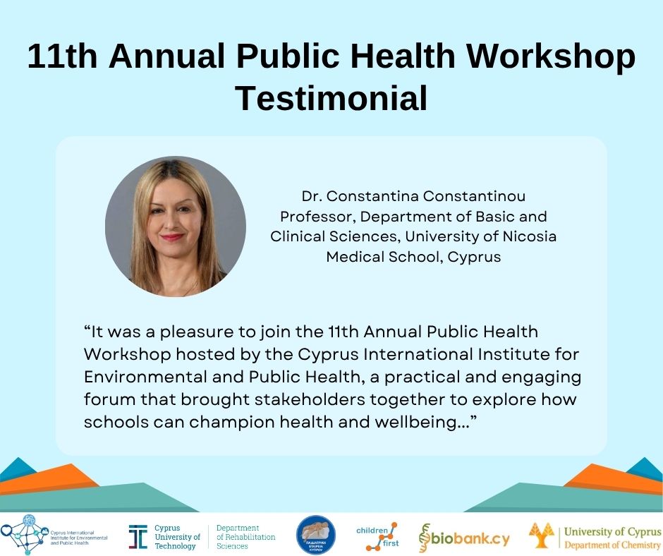CII_CY_Health's tweet image. The testimonial of Dr. Constantina Constantinou 

🚨 Notably, 30 – 50% of common cancers are preventable through healthy lifestyles. 

With the right support, schools can become hubs of wellbeing where healthy habits are created leading to stronger physical and mental health.
