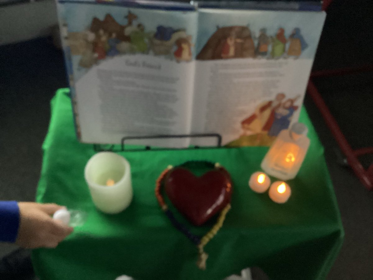 During class liturgy today Elena and Flynn showed love and care  as they prepared the focus area.  They shared holy water for children to bless themselves. Going forth - children to help at home and in return ask their parents to get them food to bring in for the less fortunate.