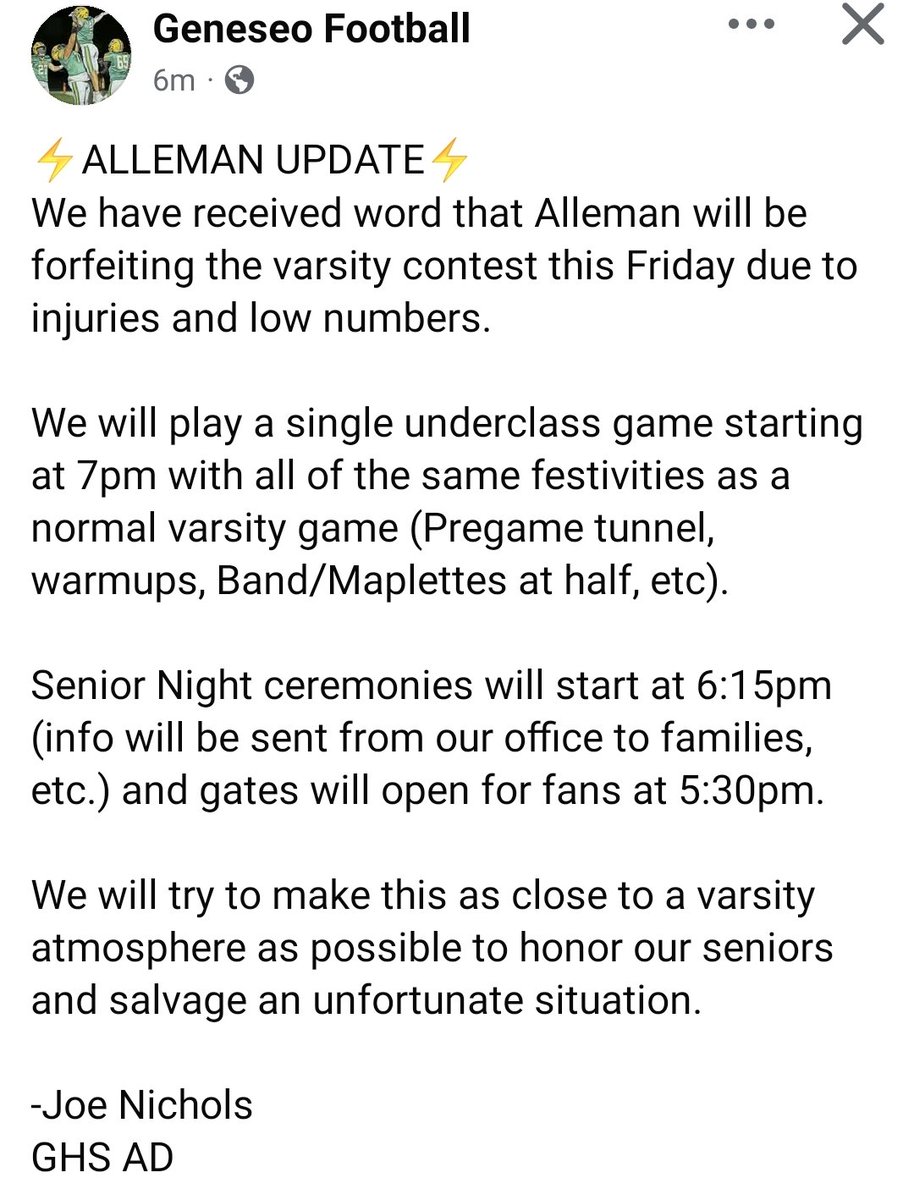 Geneseo Football (@geneseofootball) on Twitter photo 