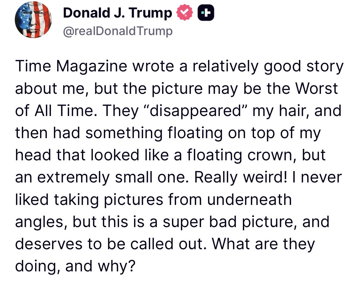 traitortrumpy's tweet image. President Vanity gets a “good story” from MSM yet still bitches about his picture with the neckgina and thinning hair . Sorry President Weave but that’s what you look like