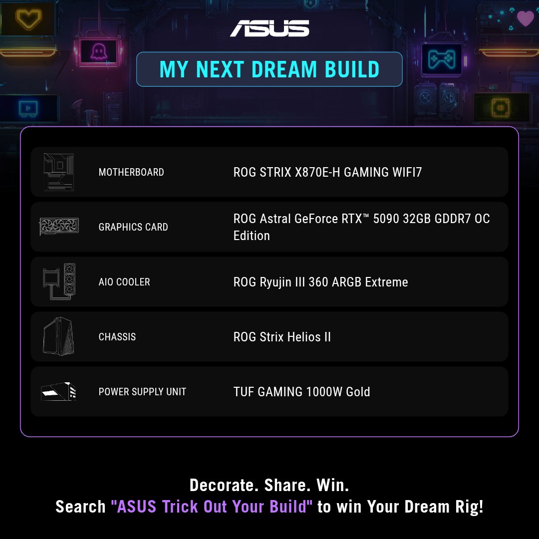 If I ever had the cash to build one. Definitely would use it to enjoy the latest and modern games as well as old school classics. Maybe dabble into a bit of streaming in the future.
#TrickOutYourBuild #ASUS #X870 #Z890 #B860 #B850
