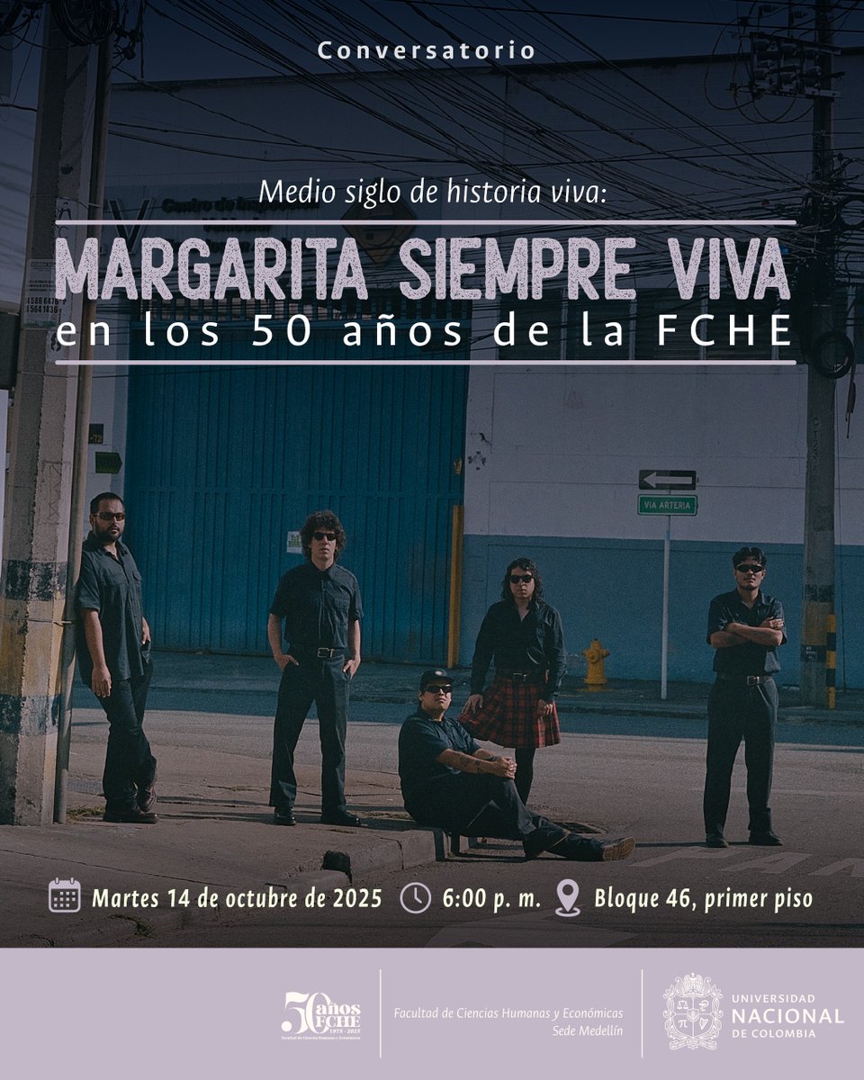 🖤🌼 En los 50 años de la FCHE, celebramos la historia que sigue floreciendo. No te pierdas este conversatorio con <a href="/siemprevivamarg/">Margarita Siempre Viva</a>. 

Un encuentro para pensar, sentir y cantar juntos medio siglo de historia viva.

📅 14 de octubre de 2025.
🕕 6:00 p.m.
📍 Bloque 46, primer piso.